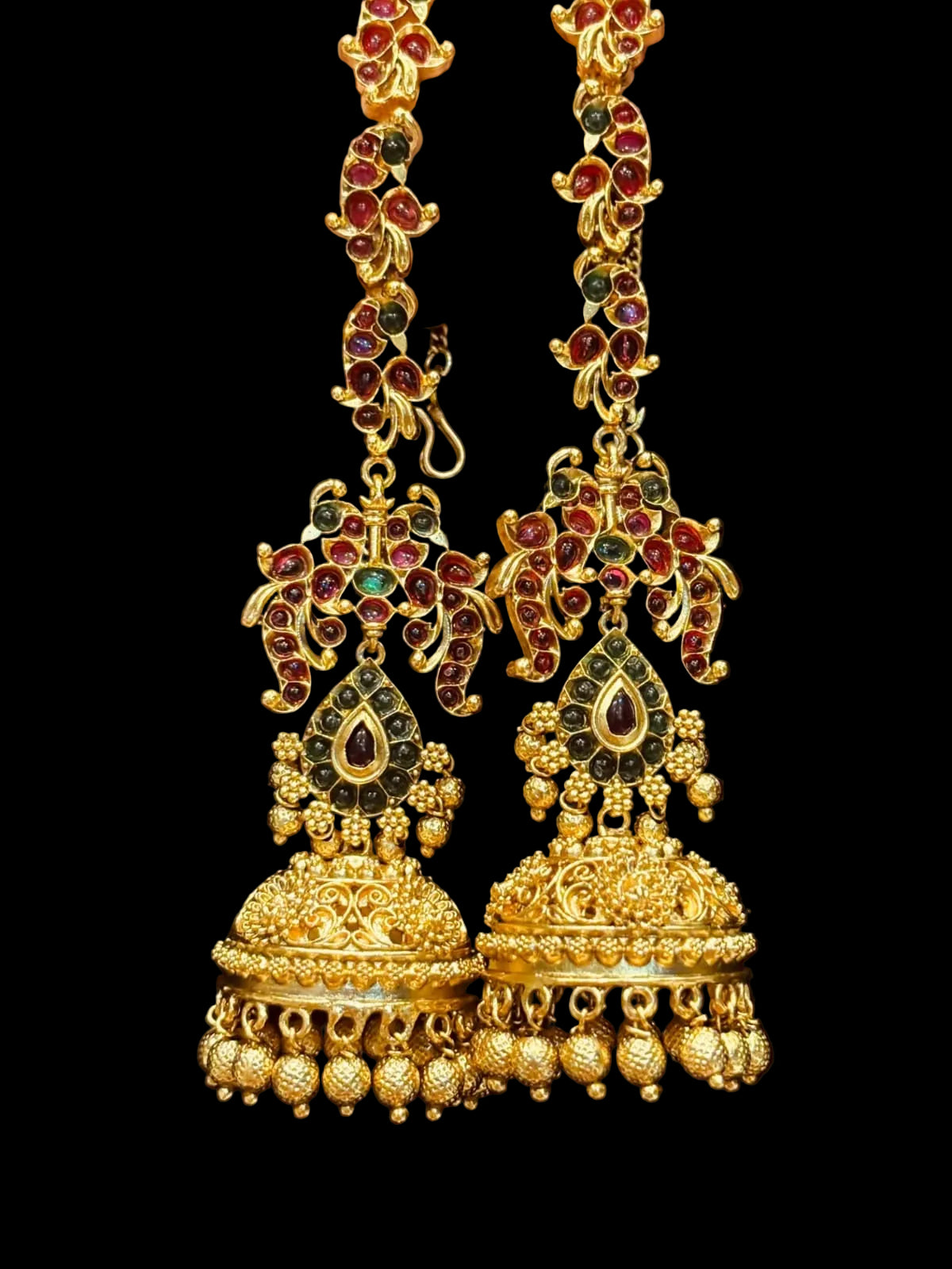 Long Jhumkas with Saharas