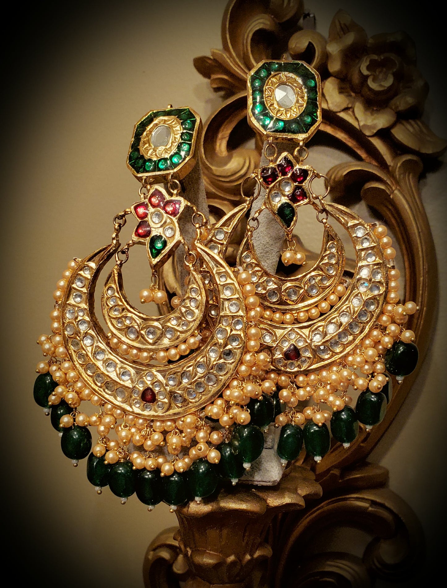 Chaand Bali ( green balls)