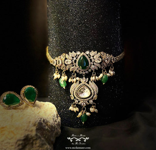 Sultana Gul-e-Noor Choker set ( Emerald)